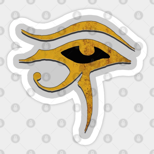 Eye of Ra All Seeing Eye in Rustic Gold Sticker by Whites Designs